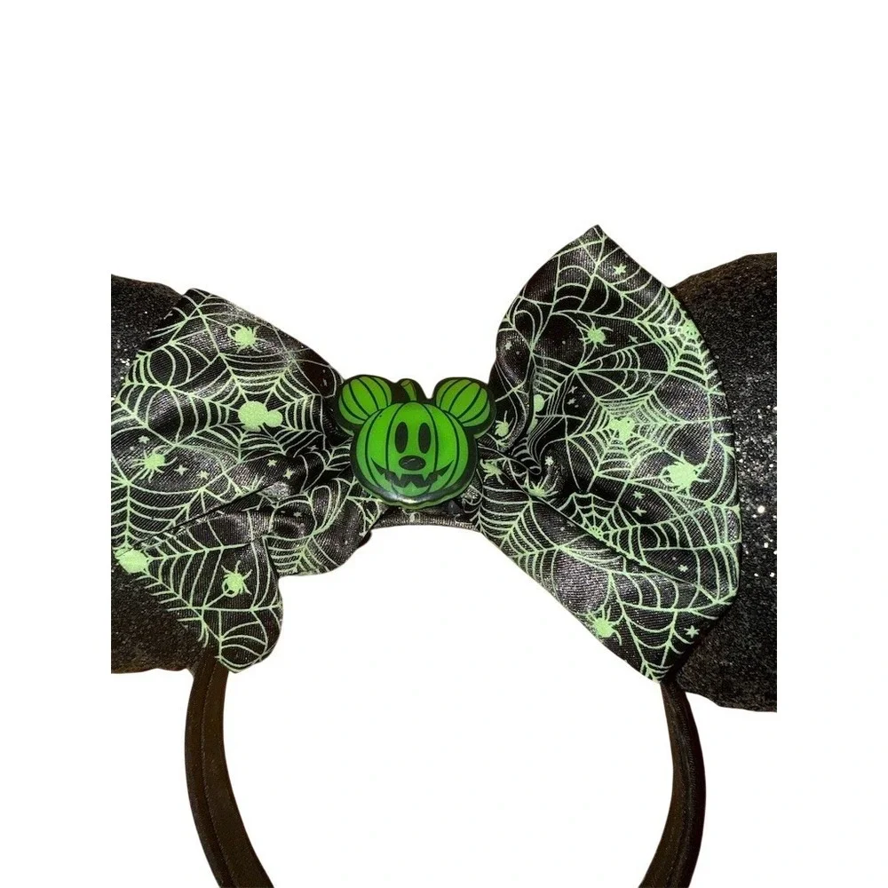 Disney Parks Halloween Mickey Mouse Ears‎ Headband Black Glitter